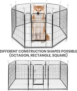 MaxxPet Puppyren - Hondenbench - Hondenren- Puppyren Met 8 Kennelpanelen - Staal -80 X 100 Cm Ø 210 Cm -Dierenwinkel 1020x1200 3