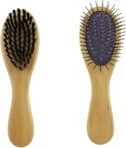 Merkloos Nobleza Dierenborstel - Hondenborstel - Kattenborstel - Tweezijdig - Dubbelzijdig - Hout - Maat L -Dierenwinkel 1021x1200 2