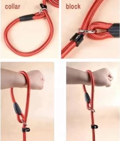 LOUZIR Cesar Millan Sliplijn Met Stop - Hondenriem - Rood - 130 Cm -Dierenwinkel 1023x1200 2