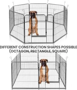 MaxxPet Puppyren - Hondenbench - Hondenren- Puppyren Met 8 Kennelpanelen - Staal -80 X 80 Cm Ø 210 Cm -Dierenwinkel 1023x1200 4