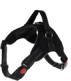 Merkloos Hondentuigje-Hondenharnas-Anti-trek Tuig--Reflecterend-Zwart-Maat L