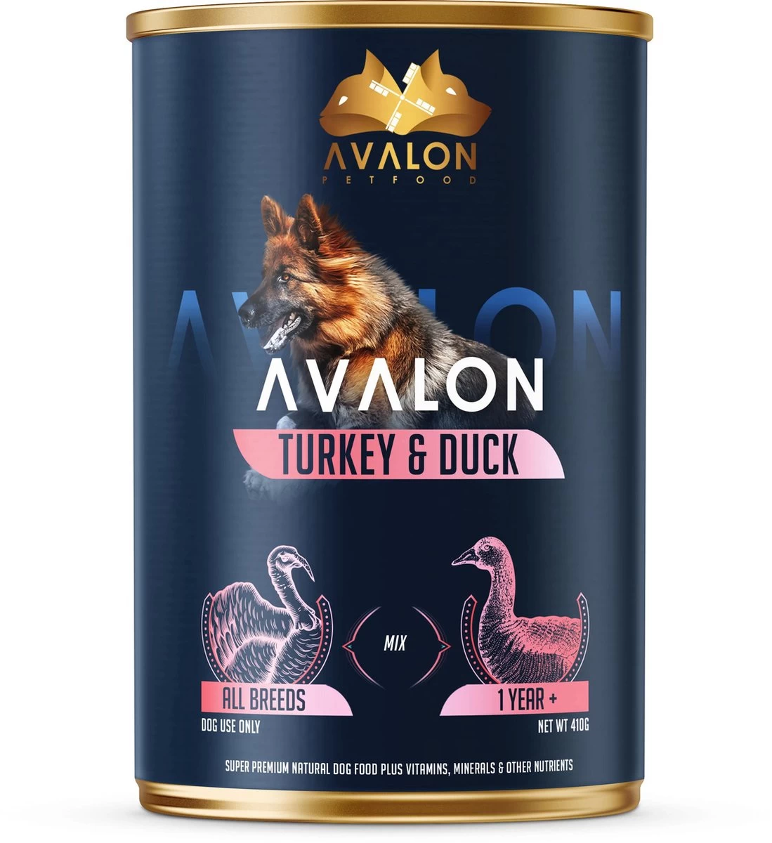 Avalon Petfood Dog Duck & Turkey - Hondenvoer - 12 X 410 Gram 3 Avalon Petfood Dog Duck & Turkey - Hondenvoer - 12 X 410 Gram