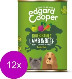 Edgard & Cooper Lam & Rund Blik - Voor Volwassen Honden - Hondenvoer - 12 X 400g -Dierenwinkel 1101x1200