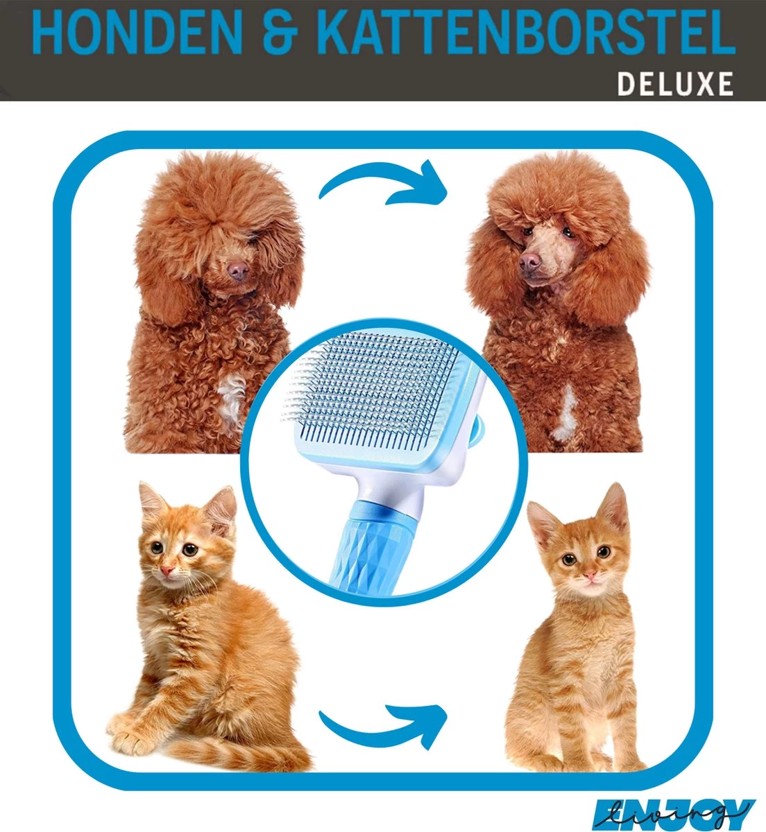 Professionele Kattenborstel/Hondenborstel + BONUS - Bovenvacht | Ondervacht - Langharige | Kortharige - Haarverwijderaar Voor Huisdieren - Kattenkam - Hondenkam 10 Professionele Kattenborstel/Hondenborstel + BONUS - Bovenvacht | Ondervacht - Langharige | Kortharige - Haarverwijderaar Voor Huisdieren - Kattenkam - Hondenkam - Afbeelding 8