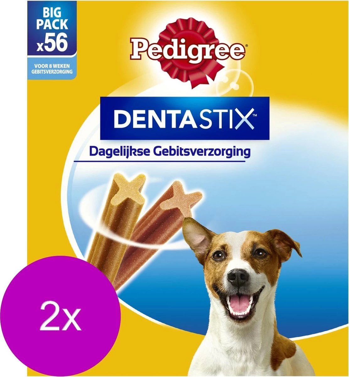 Pedigree Dentastix Mini Hond Voordeelpak - Gebitsverzorgende Hondensnack - 2 X 56 Stuks 3 Pedigree Dentastix Mini Hond Voordeelpak - Gebitsverzorgende Hondensnack - 2 X 56 Stuks