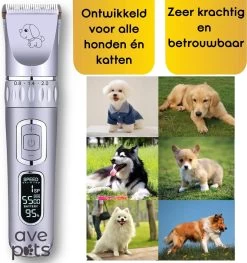 AVE Pets® Volledige Hondentondeuse Set Met Display - Draadloos Tondeuse - Scheerapparaat Voor Je Hond Of Kat - Huisdier Trimmer - Dierentondeuse - Dieren Verzorging -Dierenwinkel 1127x1200