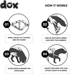 DDOXX Hondenharnas Nylon, Step-In, Verstelbaar, Uitbraakbestendig | Voor Kleine, Middelgrote & Grote Honden | Borstharnas Hond Kat Puppy Auto | Puppy Harnas Kat Harnas | Zwart, S -Dierenwinkel 1142x1200 4