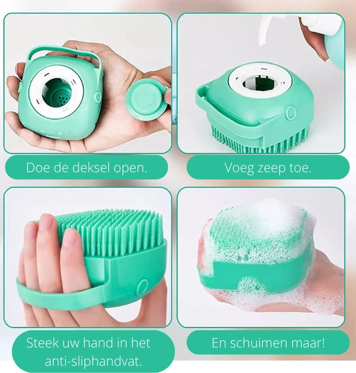 Merkloos Dierenborstel - Douche - Bad - Hond - Kat - Vachtverzorging - Scrubber - Borstel 6 Merkloos Dierenborstel - Douche - Bad - Hond - Kat - Vachtverzorging - Scrubber - Borstel - Afbeelding 4