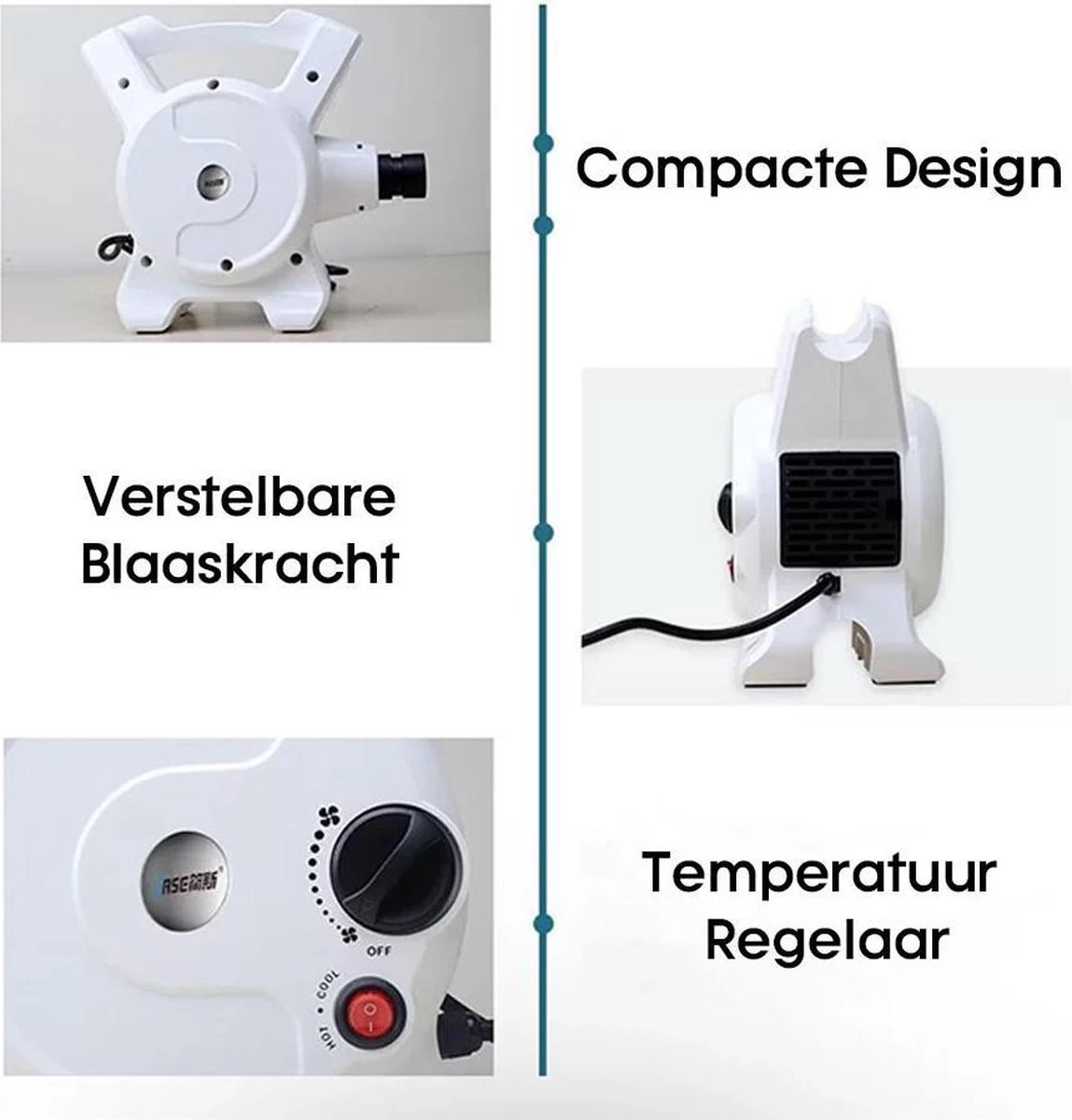 Hondenfohn - Waterblazer Met Draaiknop - 2400W Vermogen Met Warme En Koude Stand - Wit 15 Hondenfohn - Waterblazer Met Draaiknop - 2400W Vermogen Met Warme En Koude Stand - Wit - Afbeelding 13