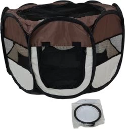 Dailyibed Opvouwbare Puppyren - Bruin - 115x115x58 Cm - Incl. Draagtas - Incl. Voederbak -Dierenwinkel 1166x1200 11