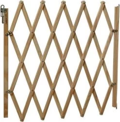 Hondenveiligheidshek / Deurhek / Traphek Harmonica Hout 60 >--< 110 Cm