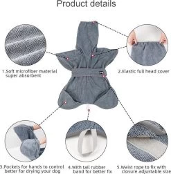 Super Absorberende Honden Badjas Grijs Maat L 14 Super Absorberende Honden Badjas Grijs Maat L -Dierenwinkel 1178x1200 3