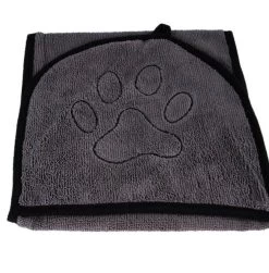 N4dogs – Hondenhanddoek – Honden Handdoek – Microvezel Handdoek – Handdoek Hond – Droogdoek Hond – Dierendeken – Sterk Absorberend – Handdoek Met Zakken - Grijs - 66 X 23 Cm -Dierenwinkel 1183x1200 2
