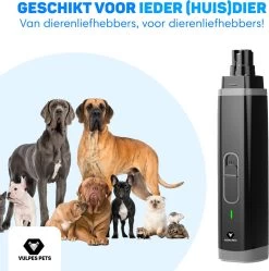 Vulpes Pets® Elektrische Nagel Vijl Voor Huisdieren - Knipper - Schaar - Trimmer - Oplaadbaar - Draadloos - Diamant Vijlkop - Voor Honden, Katten En Dieren - PRO - Zwart -Dierenwinkel 1190x1200 9