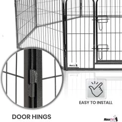 MaxxPet Puppyren - Hondenbench - Hondenren- Puppyren Met 8 Kennelpanelen - Staal -80 X 60 Cm Ø 210 Cm -Dierenwinkel 1194x1200 16