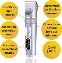 AVE Pets® Volledige Hondentondeuse Set Met Display - Draadloos Tondeuse - Scheerapparaat Voor Je Hond Of Kat - Huisdier Trimmer - Dierentondeuse - Dieren Verzorging -Dierenwinkel 1195x1200 3