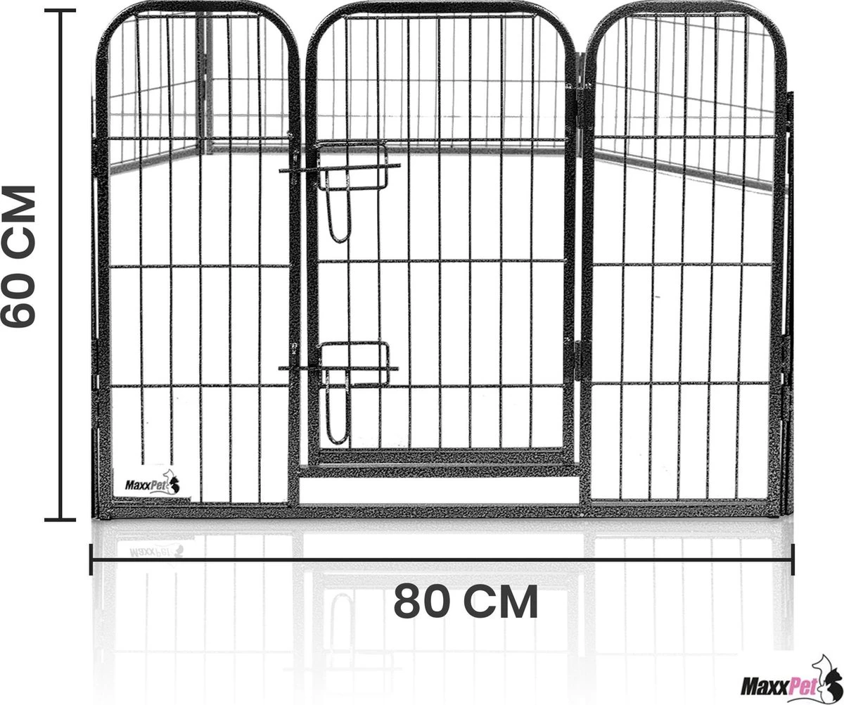 MaxxPet Puppyren - Hondenbench - Hondenren- Puppyren Met 8 Kennelpanelen - Staal -80 X 60 Cm Ø 210 Cm 5 MaxxPet Puppyren - Hondenbench - Hondenren- Puppyren Met 8 Kennelpanelen - Staal -80 X 60 Cm Ø 210 Cm - Afbeelding 3
