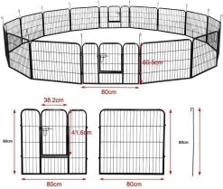 MaxxPet Puppyren - Hondenbench - Hondenren- Puppyren Met 16 Kennelpanelen- Staal - 80 X 80 Cm -Dierenwinkel 1200x1015 3