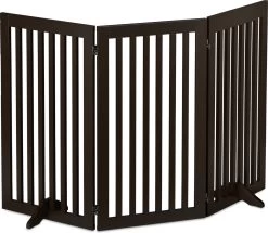 Relaxdays Veiligheidshekje Hout - 92 Cm Hoog - Hondenhek - Inklapbaar - Bruin - 3 Panelen