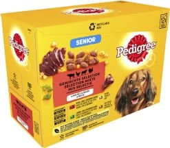 Pedigree Senior In Gelei Honden Natvoer - Vlees En Gevogelte In Gelei - 48 X 100 Gr -Dierenwinkel 1200x1048