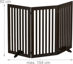 Relaxdays Veiligheidshekje Hout - 92 Cm Hoog - Hondenhek - Inklapbaar - Bruin - 3 Panelen -Dierenwinkel 1200x1052 3