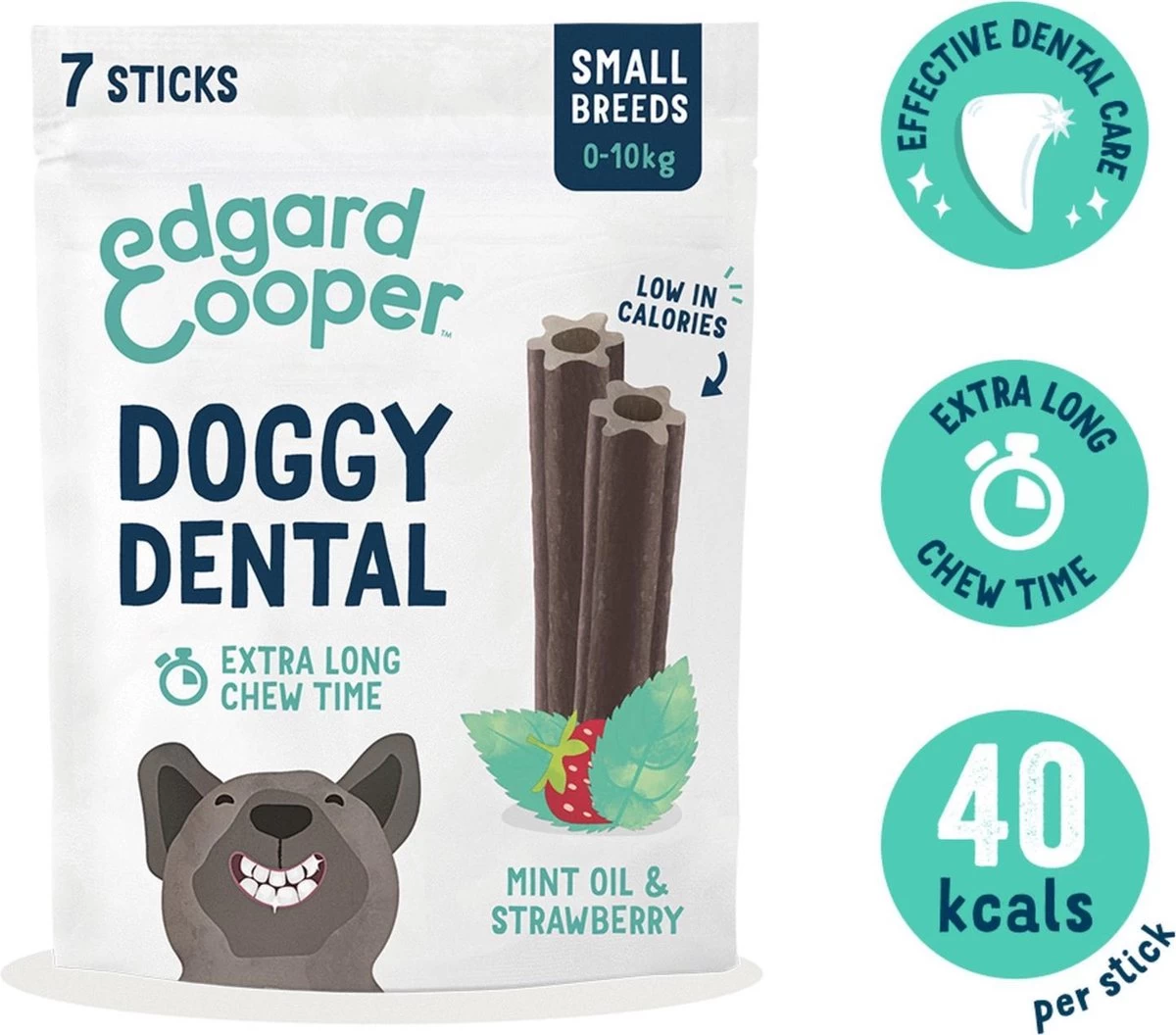 Merkloos Edgard & Cooper Doggy Dental Sticks Aardbei - Frisse Muntolie Small 4 Merkloos Edgard & Cooper Doggy Dental Sticks Aardbei - Frisse Muntolie Small - Afbeelding 2