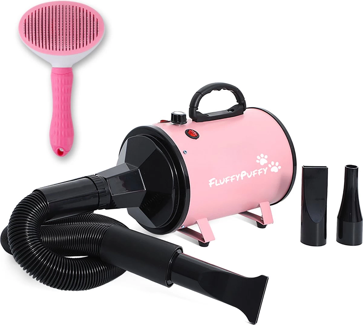 FluffyPuffy Professionele Hondenföhn Met 3 Opzetstukken - Waterblazer Voor Honden - Hondendroger - 2800 W Verstelbaar Vermogen - Stil Design - Met Gratis Hondenborstel - Roze 3 FluffyPuffy Professionele Hondenföhn Met 3 Opzetstukken - Waterblazer Voor Honden - Hondendroger - 2800 W Verstelbaar Vermogen - Stil Design - Met Gratis Hondenborstel - Roze