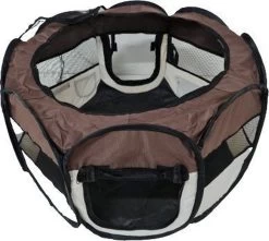 Dailyibed Opvouwbare Puppyren - Bruin - 115x115x58 Cm - Incl. Draagtas - Incl. Voederbak -Dierenwinkel 1200x1075 2