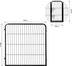 Merkloos Hondenren - Puppyren - Hondenkennel - 8 Kennelpanelen - Staal - 80 Cm Hoog - 640 Cm Omtrek - Uitbreidbaar -Dierenwinkel 1200x1092 5