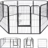 Katten- En Hondenren - 210 X 80 CM - Opvouwbaar - Opzetten In Verschillende Vormen - Binnen- En Buitengebruik - Katten- En Hondenkennel - Metaal - Zwart