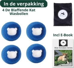 De Blaffende Kat Wasdrogerbollen - Droger Ballen - Huisdier Haarverwijderaar - 4 Wasbollen Voor Wasmachine En Droger -Dierenwinkel 1200x1107