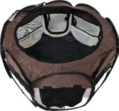 Dailyibed Opvouwbare Puppyren - Bruin - 115x115x58 Cm - Incl. Draagtas - Incl. Voederbak -Dierenwinkel 1200x1116 10