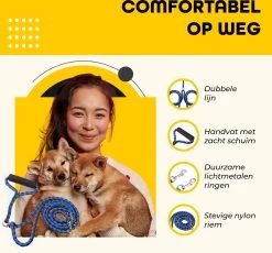 KCMultisupplies Dubbele Hondenriem Voor 2 Honden - Duo Hondenlijn Voor Hond - 120cm - Hondenleiband Riem -Dierenwinkel 1200x1116 6