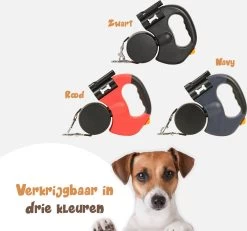 Dubbele Honden Riem – Leiband Hond – Hondenlijn – Looplijn Hond – 2 Honden – 3 Meter – Tot 12kg Per Hond – Reflecterende Lijnen – Met Zaklamp – 360° Draaien – Verstelbaar - Navy Blauw -Dierenwinkel 1200x1120 4