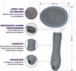 Kattenborstel - Hondenborstel - Pluizenverwijderaar - Haarverwijderaar Voor Huisdieren - Hondenkam - Kattenkam - Huisdierhaar Verwijderaar - Ontpluizer - Kattenhaar & Hondenhaar Verwijderaar - Voor Langharig & Kortharig - Grijs -Dierenwinkel 1200x1123 5