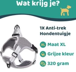 Mmoods Hondentuigje Grijs - Anti-Trek Tuig - Hondenharnas Voor Grote Honden- Reflecterende Halsband Hond - Hondenhalsband Maat L -Dierenwinkel 1200x1135 15