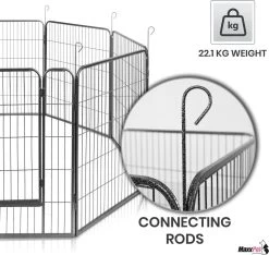 MaxxPet Puppyren - Hondenbench - Hondenren- Puppyren Met 8 Kennelpanelen - Staal -80 X 100 Cm Ø 210 Cm -Dierenwinkel 1200x1138 5