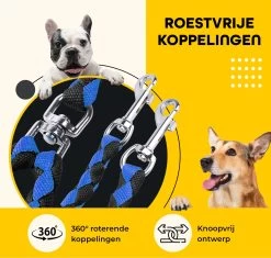 KCMultisupplies Dubbele Hondenriem Voor 2 Honden - Duo Hondenlijn Voor Hond - 120cm - Hondenleiband Riem -Dierenwinkel 1200x1141 5