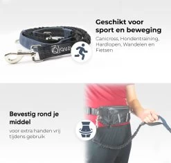 Canicross Looplijn Hond Met Heupriem Voor Hardlopen - Elastische Handsfree Hondenriem - Honden Trainingslijn - 150/200cm - Grijs -Dierenwinkel 1200x1142 6