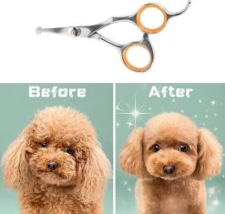 Merkloos Premium Gebogen Trimschaar Honden - Huisdier Trimmen - Hoofd, Poten Ogen & Oren - Kat & Hond Knippen - Veilige Schaar -Dierenwinkel 1200x1144 5