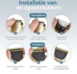 BYER Professionele Dieren Tondeuse Set - Voor Huisdieren Katten & Honden - Draadloos - Oplaadbare Pet Trimmer - Dog Tondeuze Clipper - 5 Standen & Vier Opzetkammen - Low Noise -Dierenwinkel 1200x1148 2