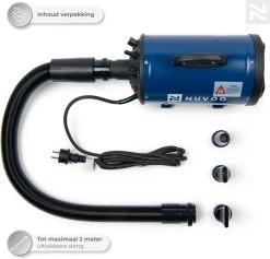 Nuvoo Professionele Hondenföhn / Waterblazer / Hondenborstel Met 3 Opzetstukken - Verstelbare Vermogen Tot 2200W - Warme / Koude Stand - Blauw -Dierenwinkel 1200x1153 10