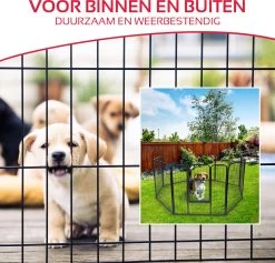 Katten- En Hondenren - 210 X 80 CM - Opvouwbaar - Opzetten In Verschillende Vormen - Binnen- En Buitengebruik - Katten- En Hondenkennel - Metaal - Zwart -Dierenwinkel 1200x1153 18