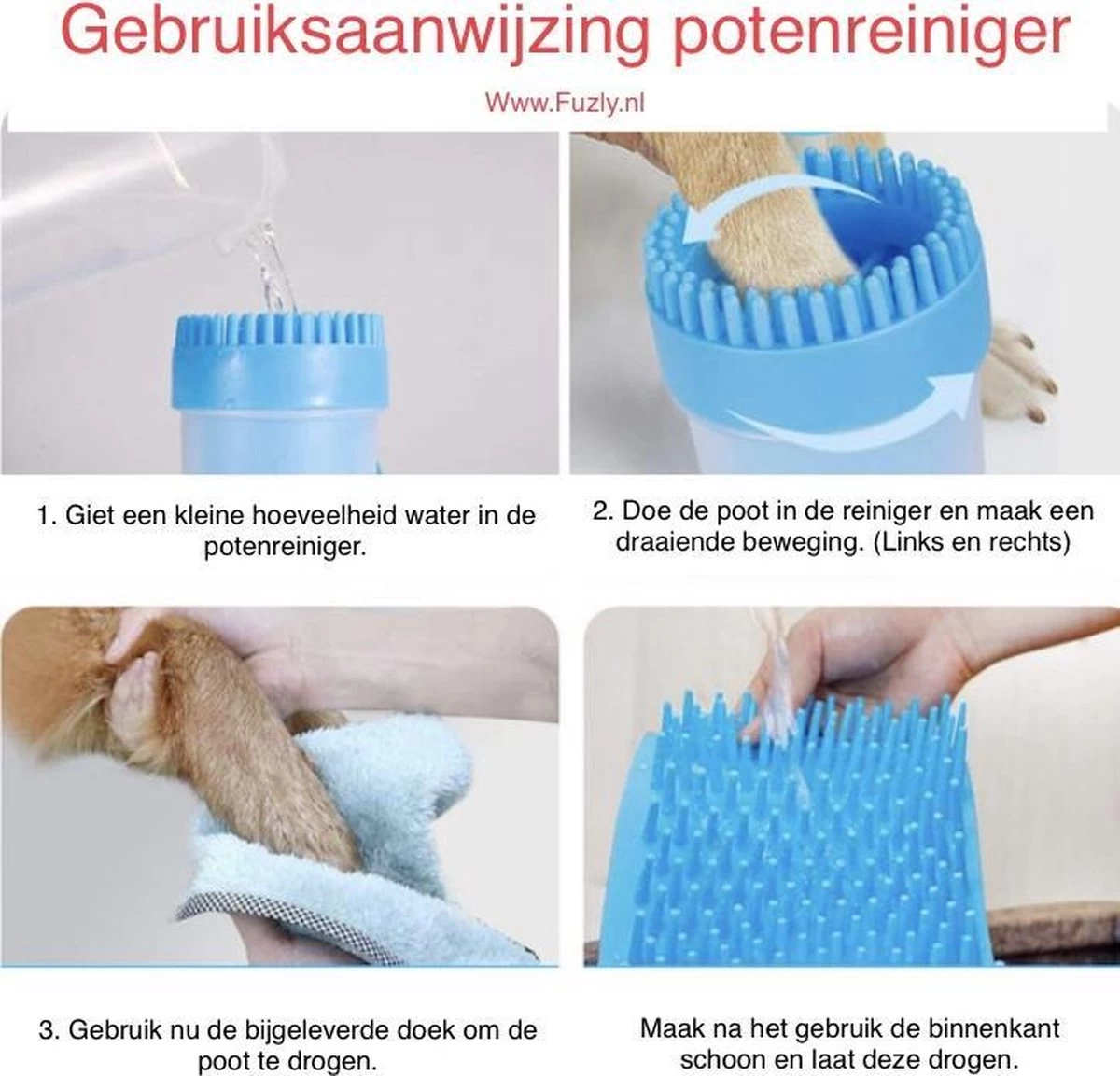 Fuzly - Hondenpoot Reiniger - + Handdoek - Hondenborstel - Hondenverzorging - Verzorging Hond - Hond Wassen - Blauw 4 Fuzly - Hondenpoot Reiniger - + Handdoek - Hondenborstel - Hondenverzorging - Verzorging Hond - Hond Wassen - Blauw - Afbeelding 2