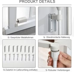 PawHut Afschermhek Voor Honden Veiligheidshek Hondenhek 3 Elementen Kunststof Wit D06-100V01 -Dierenwinkel 1200x1156 6
