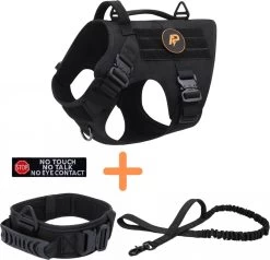 Always Prepared © Pro K9 Complete Set – Anti Trek Tuig – Honden Harnas – Y Tuig Hond – Trainings Riem – Best Getest 2022 – Halsband Hond – Middel En Grote Hond – Honden Tuigje – Harnas Hond – Veiligheidstuig – 450KG Anti Trek Test – Combi Deal