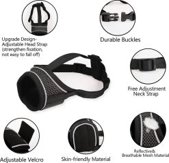 Merkloos Hoog Kwaliteit Muilkorf Met Bedrukt Patroon - Muilkorf Hond - Hondensnuit - Anti Blaf En Bijt - Voor Kleine En Grote Honden Maat M Zwart Reflecterend -Dierenwinkel 1200x1160 4