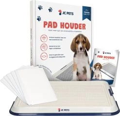 JC Pets Premium Pad Houder Met Rooster - Inclusief 20 Puppy Training Pads - Hondentoilet - Zindelijkheidstraining Hond