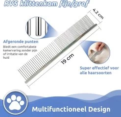 TwinQ Vachtverzorgingsset Hond/kat - Professionele 2-zijdige Ondervacht Kam - Klittenkam Voor Honden En Katten - Verwijderd Klitten En Voorkomt Haaruitval - Incl. Vlooienkam En Tandenborstel 14 TwinQ Vachtverzorgingsset Hond/kat - Professionele 2-zijdige Ondervacht Kam - Klittenkam Voor Honden En Katten - Verwijderd Klitten En Voorkomt Haaruitval - Incl. Vlooienkam En Tandenborstel -Dierenwinkel 1200x1163 13