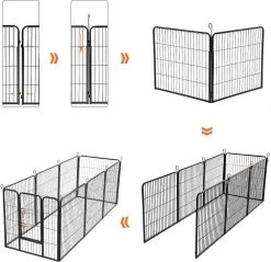 Hoppa! Hondenhekje - Puppyren - 160x160 Cm - 8 Delen Van 80 X 60 Cm - Vierkant, Rechthoek Of Achthoek Naar Keuze - Zwart -Dierenwinkel 1200x1163 18